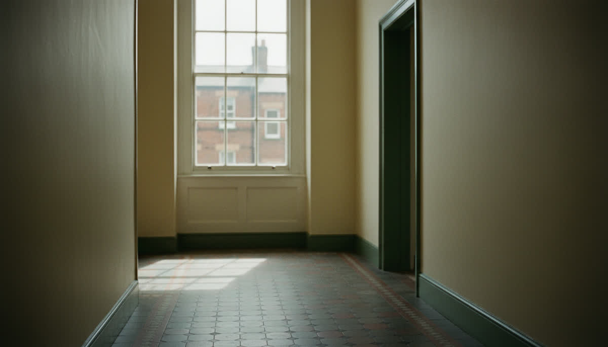 A quiet landing in a period block of flats