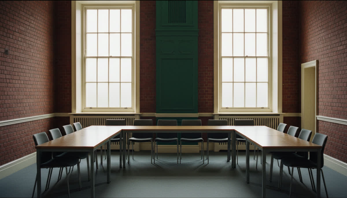 An empty tribunal hearing room