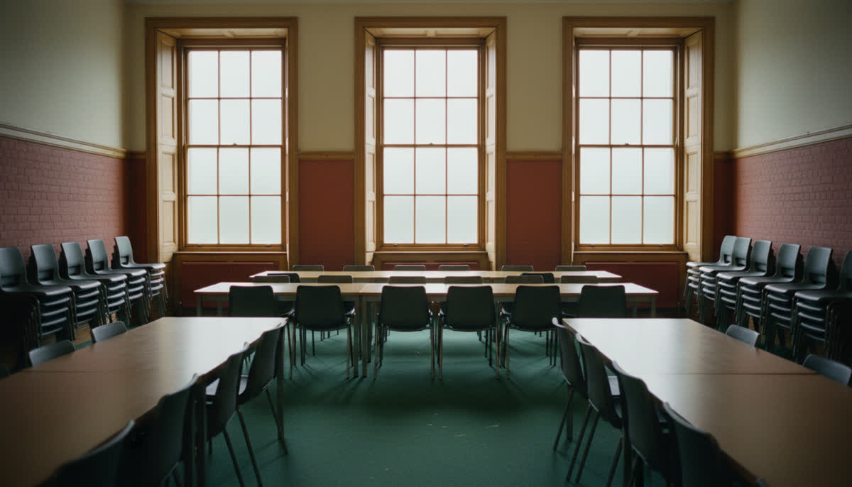An empty tribunal hearing room