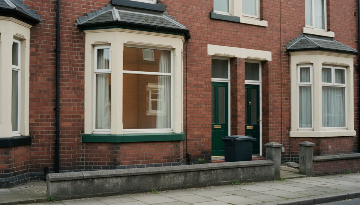 A well-kept terraced house seen from the street