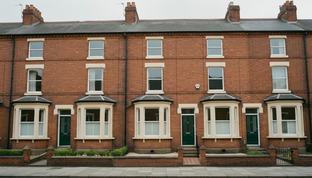 A row of well-kept terraced houses